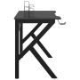 Escritorio gaming con patas en forma de K negro 90x60x75 cm