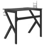 Escritorio gaming con patas en forma de K negro 90x60x75 cm