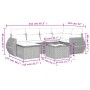 Set sofás de jardín 7 piezas y cojines ratán sintético beige
