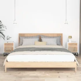 Nachttische 2 Stück Eisen und Holz weiß 40x30x55,5 cm von vidaXL, Nachttische - Ref: Foro24-352092, Preis: 97,53 €, Rabatt: %