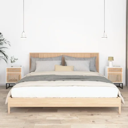 Nachttische 2 Stück Eisen und Holz weiß 40x30x55,5 cm von vidaXL, Nachttische - Ref: Foro24-352092, Preis: 97,53 €, Rabatt: %