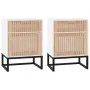 Nachttische 2 Stück Eisen und Holz weiß 40x30x55,5 cm von vidaXL, Nachttische - Ref: Foro24-352092, Preis: 97,53 €, Rabatt: %