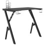 Escritorio gaming con patas en forma de Y negro 90x60x75 cm