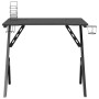 Escritorio gaming con patas en forma de Y negro 90x60x75 cm