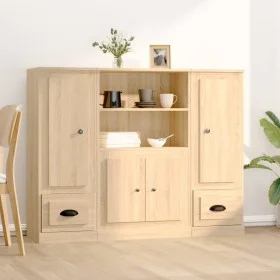 3-piece tall sideboard in Sonoma oak plywood by vidaXL, Sideboards - Ref: Foro24-3185314, Price: 210,39 €, Discount: %