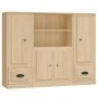 3-piece tall sideboard in Sonoma oak plywood by vidaXL, Sideboards - Ref: Foro24-3185314, Price: 210,29 €, Discount: %