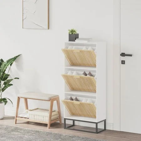 Mueble zapatero madera contrachapada blanco 52x25x120 cm de vidaXL, Zapateros y organizadores de calzado - Ref: Foro24-352127...
