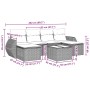 Set de comedor de jardín 7 pzas y cojines ratán sintético negro