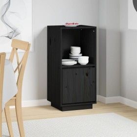 Solid black pine wood sideboard 38x35x80 cm by vidaXL, Sideboards - Ref: Foro24-814348, Price: 47,09 €, Discount: %