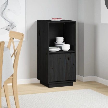 Sideboard aus massivem schwarzem Kiefernholz, 38 x 35 x 80 cm von vidaXL, Sideboards - Ref: Foro24-814348, Preis: 47,09 €, Ra...