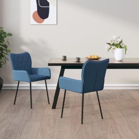 Esszimmerstühle, 2 Stück, blauer Stoff von vidaXL, Essstühle - Ref: Foro24-344843, Preis: 105,98 €, Rabatt: %