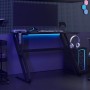 Escritorio gaming con patas forma ZZ negro 110x60x75cm