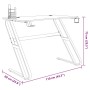 Escritorio gaming con patas forma ZZ negro 110x60x75cm