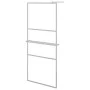 Shower screen with ESG glass shelf chromed aluminum 90x195 cm by vidaXL, Shower walls and screens - Ref: Foro24-3185497, Pric...