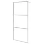Shower screen with ESG glass shelf chromed aluminum 90x195 cm by vidaXL, Shower walls and screens - Ref: Foro24-3185497, Pric...
