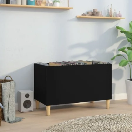 Black plywood record cabinet 74.5x38x48 cm by vidaXL, CD and DVD storage - Ref: Foro24-831958, Price: 44,89 €, Discount: %