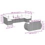 Set de muebles de jardín 9 pzas y cojines ratán sintético gris
