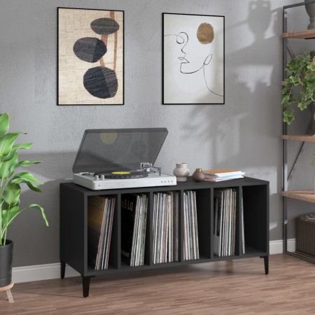Plywood black record storage unit 100x38x48 cm by vidaXL, CD and DVD storage - Ref: Foro24-831982, Price: 76,33 €, Discount: %