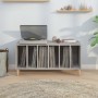 Sonoma gray plywood record cabinet 100x38x48cm by vidaXL, CD and DVD storage - Ref: Foro24-831979, Price: 74,83 €, Discount: %