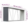 Casetilla para leña acero galvanizado gris 330x84x152 cm