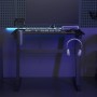 Escritorio gaming con LED patas en forma Z negro 90x60x75 cm