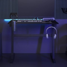 Escritorio gaming con LED patas en forma Z negro 90x60x75 cm
