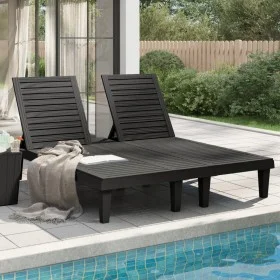 Black double polypropylene sun lounger 155x138x83 cm by vidaXL, Loungers - Ref: Foro24-364150, Price: 336,30 €, Discount: %