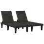 Black double polypropylene sun lounger 155x138x83 cm by vidaXL, Loungers - Ref: Foro24-364150, Price: 336,30 €, Discount: %