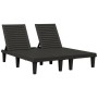 Tumbona doble de polipropileno negro 155x138x83 cm de vidaXL, Tumbonas - Ref: Foro24-364150, Precio: 342,15 €, Descuento: %