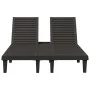 Black double polypropylene sun lounger 155x138x83 cm by vidaXL, Loungers - Ref: Foro24-364150, Price: 336,30 €, Discount: %