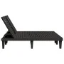 Black double polypropylene sun lounger 155x138x83 cm by vidaXL, Loungers - Ref: Foro24-364150, Price: 336,30 €, Discount: %