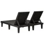 Black double polypropylene sun lounger 155x138x83 cm by vidaXL, Loungers - Ref: Foro24-364150, Price: 336,30 €, Discount: %