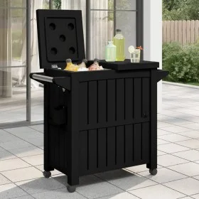3-in-1-Servicewagen aus schwarzem Polypropylen von vidaXL, Küchen- und Speisewagen - Ref: Foro24-364169, Preis: 337,92 €, Rab...