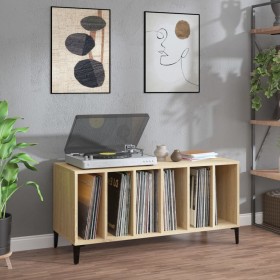 Mueble discos madera contrachapada roble Sonoma 100x38x48 cm