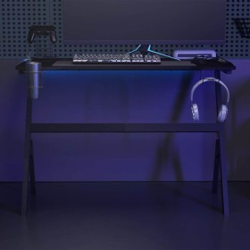 Escritorio gaming con luz LED forma Y negro 110x60x75 cm