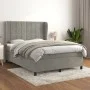 Box spring bed with light gray velvet mattress 140x190 cm by vidaXL, Beds and slatted bases - Ref: Foro24-3129207, Price: 563...