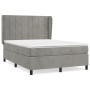 Box spring bed with light gray velvet mattress 140x190 cm by vidaXL, Beds and slatted bases - Ref: Foro24-3129207, Price: 557...