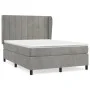 Box spring bed with light gray velvet mattress 140x190 cm by vidaXL, Beds and slatted bases - Ref: Foro24-3129207, Price: 563...