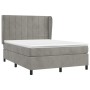 Box spring bed with light gray velvet mattress 140x190 cm by vidaXL, Beds and slatted bases - Ref: Foro24-3129207, Price: 557...