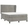 Box spring bed with light gray velvet mattress 140x190 cm by vidaXL, Beds and slatted bases - Ref: Foro24-3129207, Price: 563...