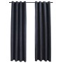 Blackout curtains with metal rings 2 pieces anthracite 140x175 cm by vidaXL, Curtains and curtains - Ref: Foro24-134458, Pric...