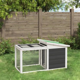 Solid gray pine wood hutch 100.5x54x55 cm by vidaXL, Cages and habitats for small animals - Ref: Foro24-172290, Price: 94,94 ...