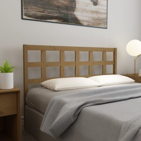 Honey brown solid pine wood bed headboard 156x4x100 cm by vidaXL, Headboards and footboards - Ref: Foro24-817898, Price: 48,4...