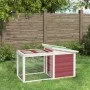 Conejera de madera maciza de pino mocha 100,5x54x55 cm de vidaXL, Jaulas y habitáculos para animales pequeños - Ref: Foro24-1...