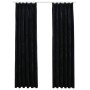 Blackout curtains with hooks 2 pcs black velvet 140x225 cm by vidaXL, Curtains and curtains - Ref: Foro24-134493, Price: 53,3...