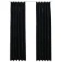 Blackout curtains with hooks 2 pcs black velvet 140x225 cm by vidaXL, Curtains and curtains - Ref: Foro24-134493, Price: 52,1...