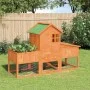Solid brown pine wood hutch 170x63x113 cm by vidaXL, Cages and habitats for small animals - Ref: Foro24-172292, Price: 187,14...