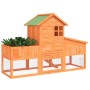 Solid brown pine wood hutch 170x63x113 cm by vidaXL, Cages and habitats for small animals - Ref: Foro24-172292, Price: 196,95...