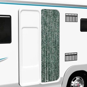 Cortina mosquitera de chenilla verde y blanca 56x185 cm Cortina mosquitera de chenilla verde y blanca 56x185 cm