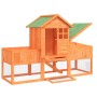 Solid brown pine wood hutch 170x63x113 cm by vidaXL, Cages and habitats for small animals - Ref: Foro24-172292, Price: 196,95...